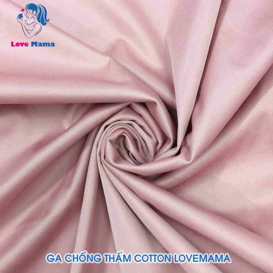Ga chống thấm trơn màu hồng vải Cotton phủ Nano chống thấm nước